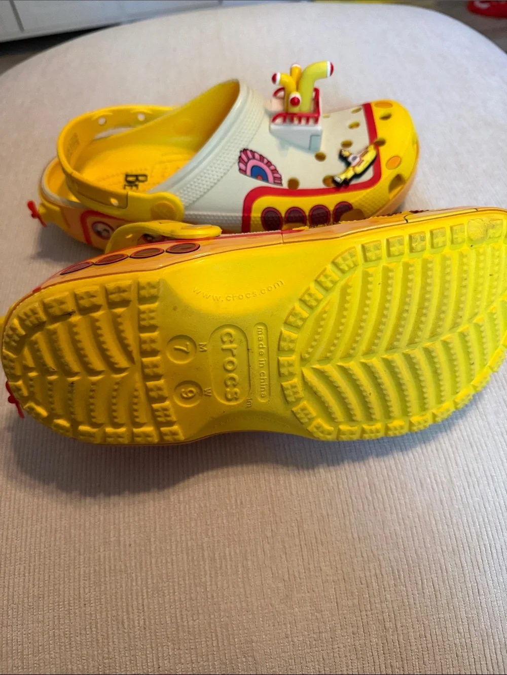 The Beatles Yellow submarine Crocs with Crocs brand headlights